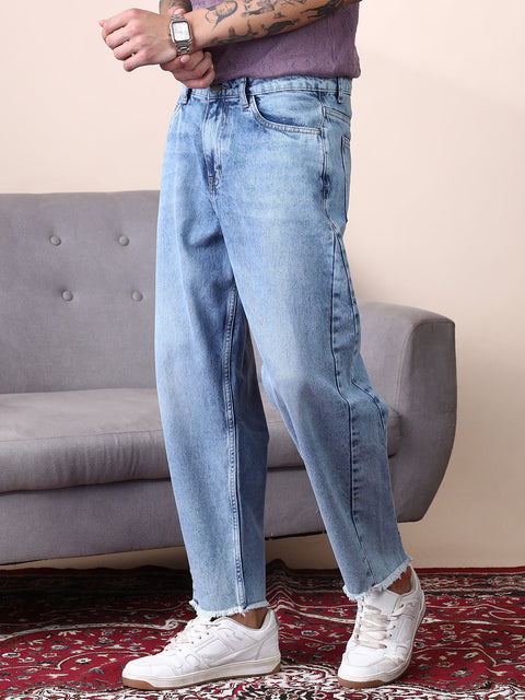 CAHOOT Unhemmed Light-Wash Denim Jeans