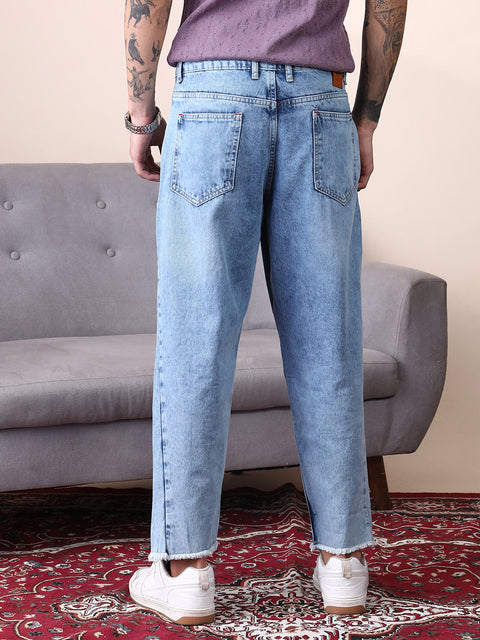 CAHOOT Unhemmed Light-Wash Denim Jeans