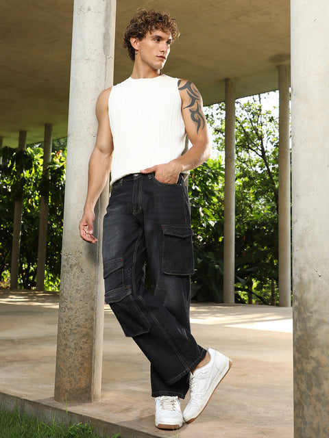 Runway Gods Washed Straight-Leg Denim Jeans