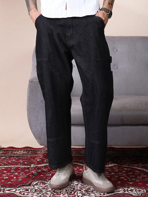 Runway Gods Patched Straight Denim Jeans