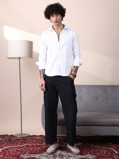Runway Gods Patched Straight Denim Jeans