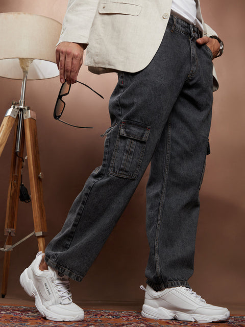 Runway Gods Acid-Wash Utility Denim Jeans