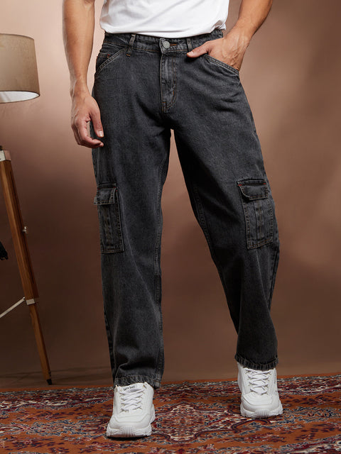 Runway Gods Acid-Wash Utility Denim Jeans