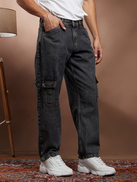 Runway Gods Acid-Wash Utility Denim Jeans