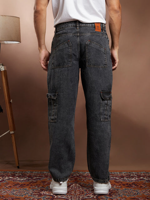 Runway Gods Acid-Wash Utility Denim Jeans