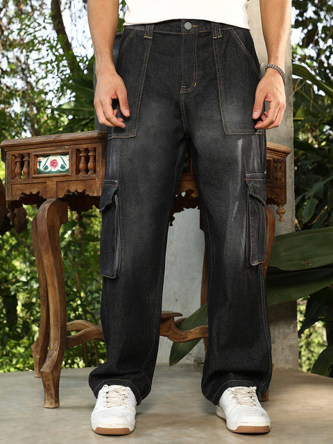Runway Gods Washed Carpenter-Utility Denim Jeans