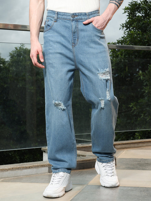 Behookd Distressed Light Blue Denim Jeans