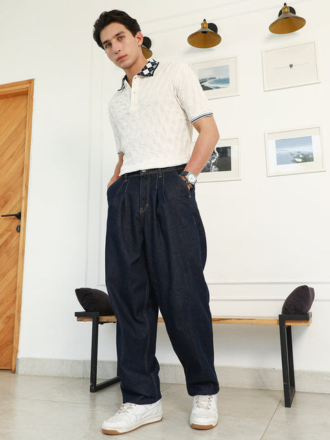 Take 2 Dark-Wash Pleated Denim Jeans