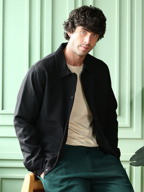 Take Two Men Jacket Crease-Tactile Panelled Jacket