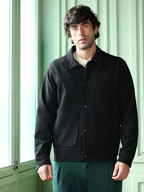 Take Two Men Jacket Crease-Tactile Panelled Jacket