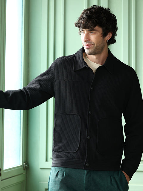 Take Two Men Jacket Crease-Tactile Panelled Jacket