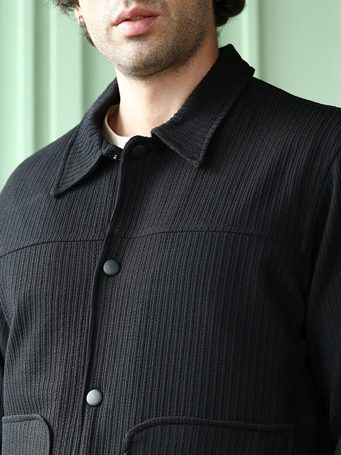 Take Two Men Jacket Crease-Tactile Panelled Jacket