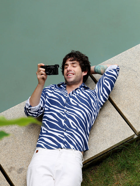 Chaos Contrast-Zebra Imprint Shirt