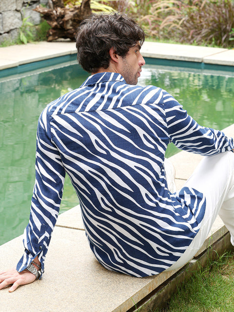 Chaos Contrast-Zebra Imprint Shirt