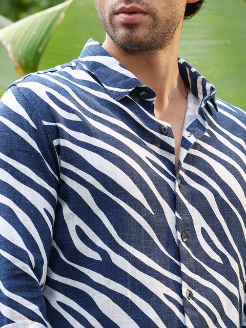 Chaos Contrast-Zebra Imprint Shirt