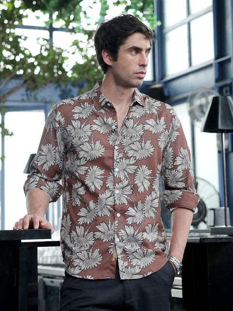 Runway Gods Contrast-Sunflower Imprint Shirt