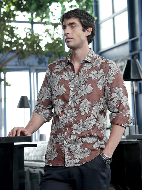 Runway Gods Contrast-Sunflower Imprint Shirt