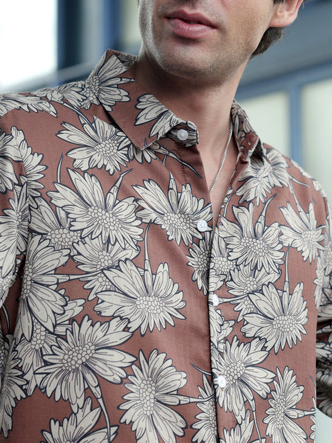 Runway Gods Contrast-Sunflower Imprint Shirt