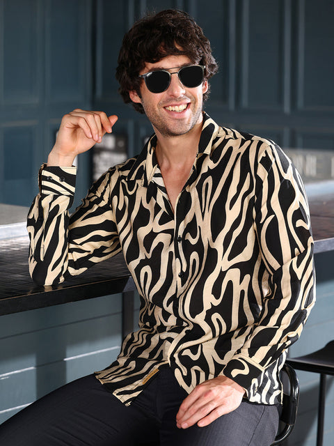 Take 2 Contrast-Flowing Imprint Shirt