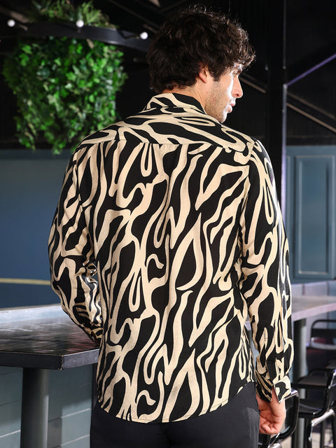 Take 2 Contrast-Flowing Imprint Shirt
