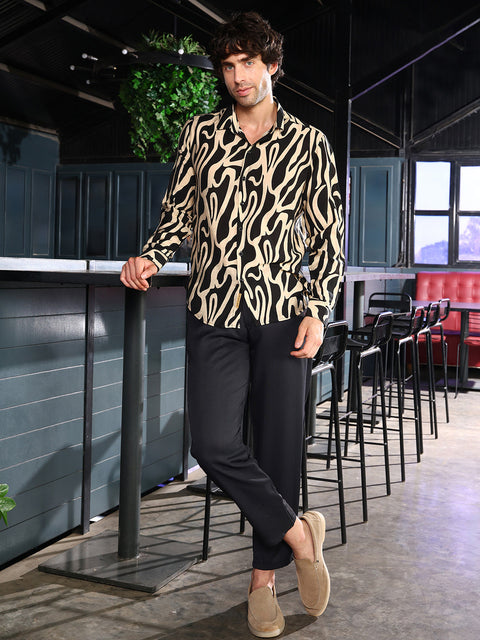 Take 2 Contrast-Flowing Imprint Shirt