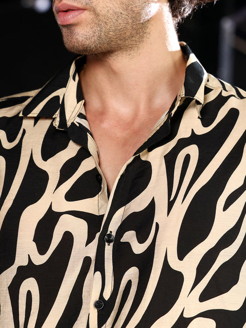 Take 2 Contrast-Flowing Imprint Shirt