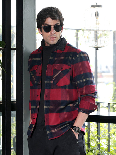 Take 2 Contrast-Tartan Shacket