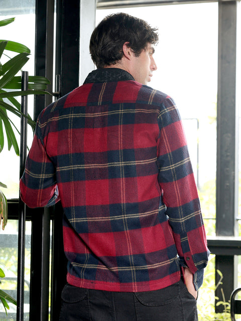 Take 2 Contrast-Tartan Shacket