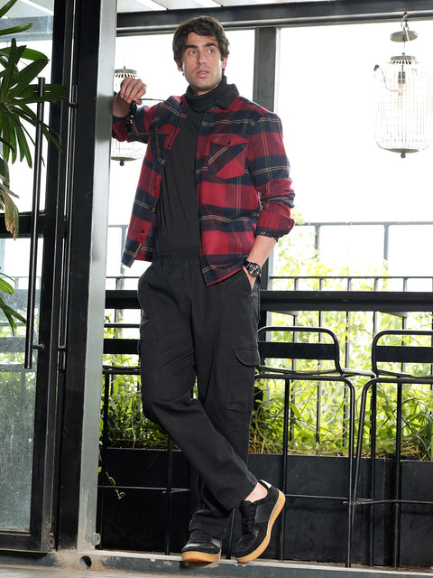 Take 2 Contrast-Tartan Shacket