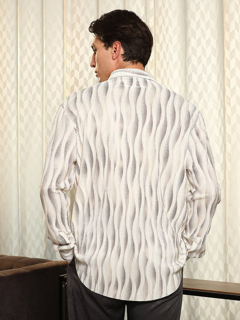 Behookd Metallic-Gradient Pleated Shirt