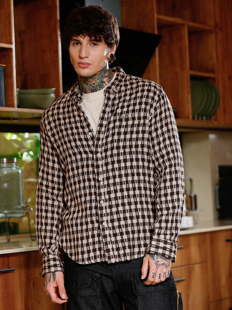 Interim Hazy-Geometric Jacquard Shirt