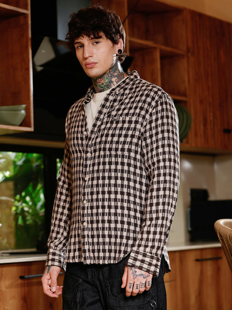Interim Hazy-Geometric Jacquard Shirt