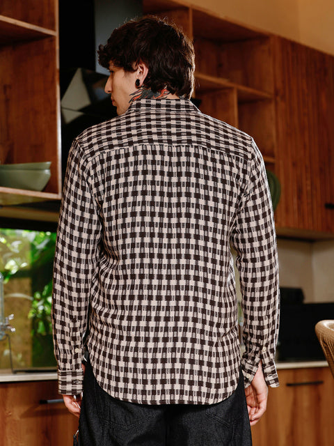 Interim Hazy-Geometric Jacquard Shirt