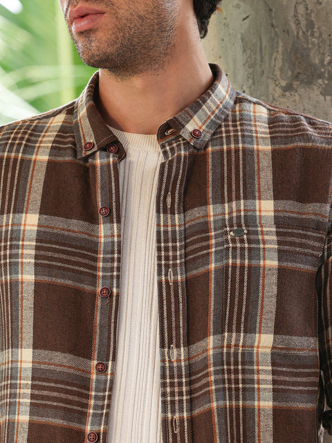 Chaos Button-Down Shadow-Plaid Shirt