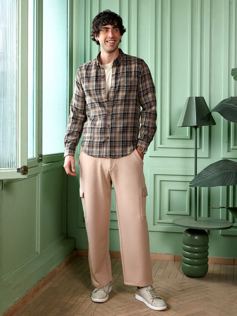 Take Two Men Shirt Button-Down Gradient-Plaid Shirt