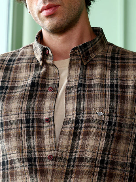 Take Two Men Shirt Button-Down Gradient-Plaid Shirt