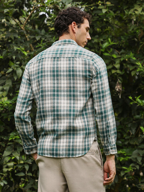 Chaos Button-Down Ombre-Plaid Shirt