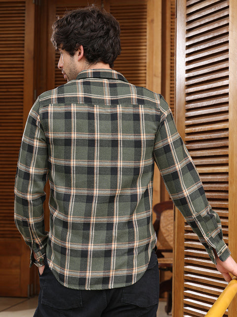 Chaos Button-Down Shadow-Plaid Shirt