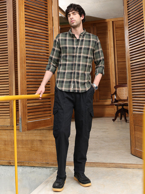 Chaos Button-Down Shadow-Plaid Shirt