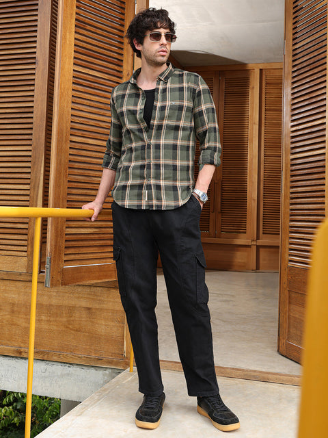 Chaos Button-Down Shadow-Plaid Shirt