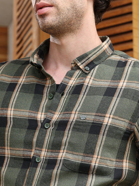 Chaos Button-Down Shadow-Plaid Shirt