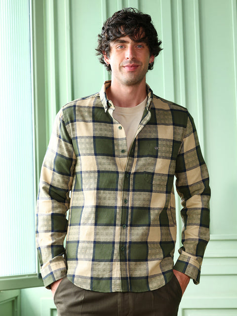 Take Two Men Shirt Button-Down Block-Check Shirt