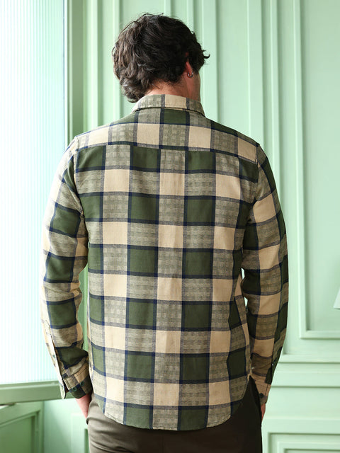 Take Two Men Shirt Button-Down Block-Check Shirt