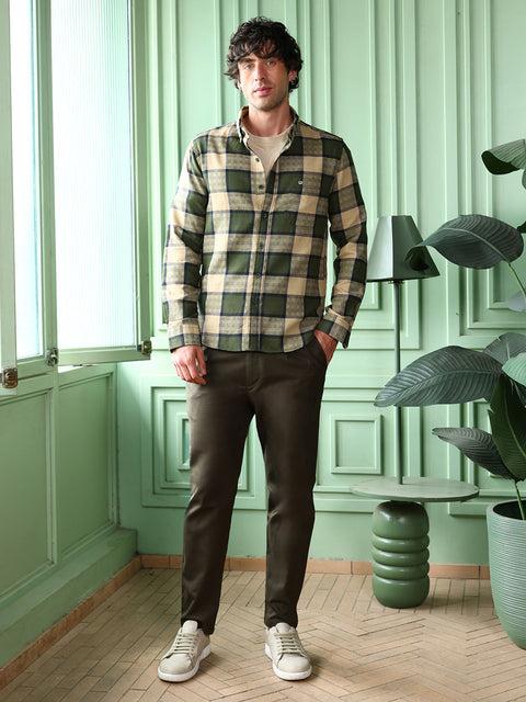 Take Two Men Shirt Button-Down Block-Check Shirt