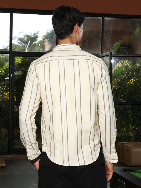 Just Be Shadow-Stripe Jacquard Shirt