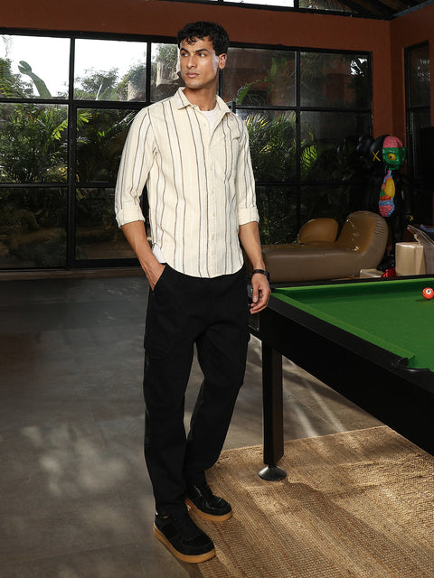 Just Be Shadow-Stripe Jacquard Shirt