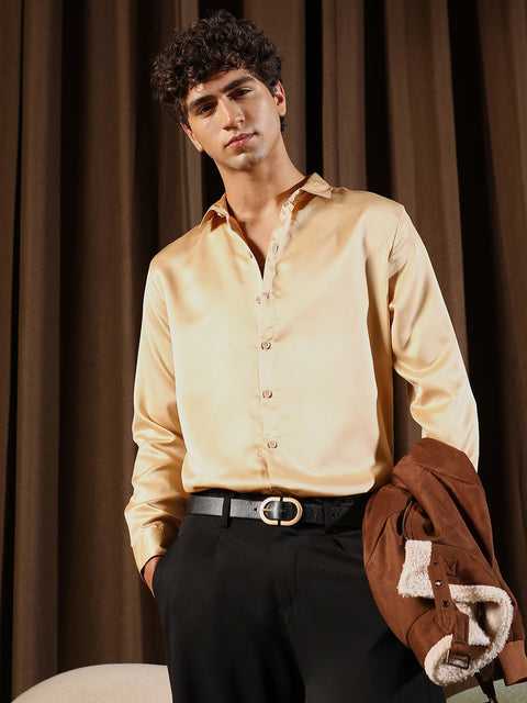 Just Be Solid-Satin Regular Shirt