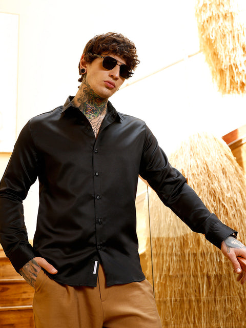 Interim Solid-Satin Regular Shirt