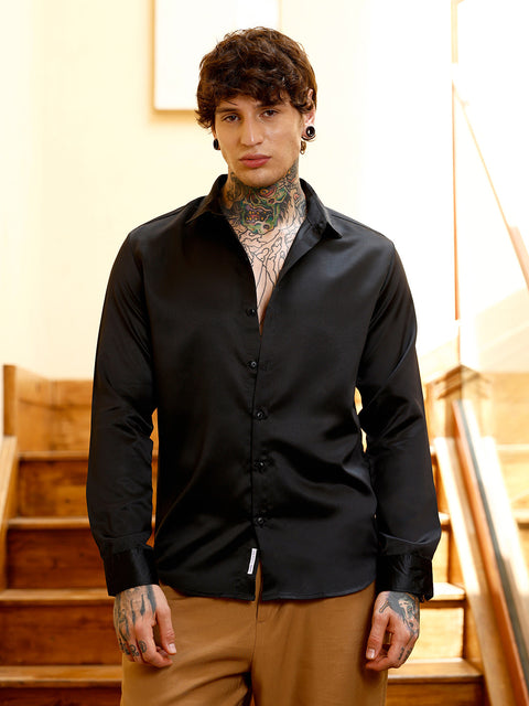 Interim Solid-Satin Regular Shirt