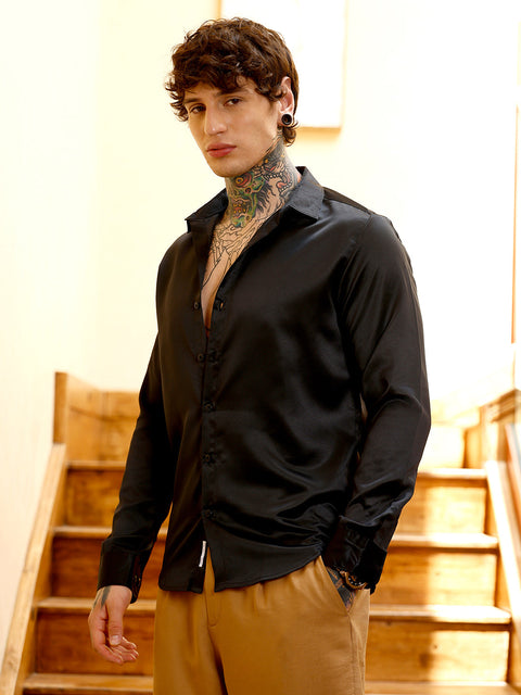 Interim Solid-Satin Regular Shirt
